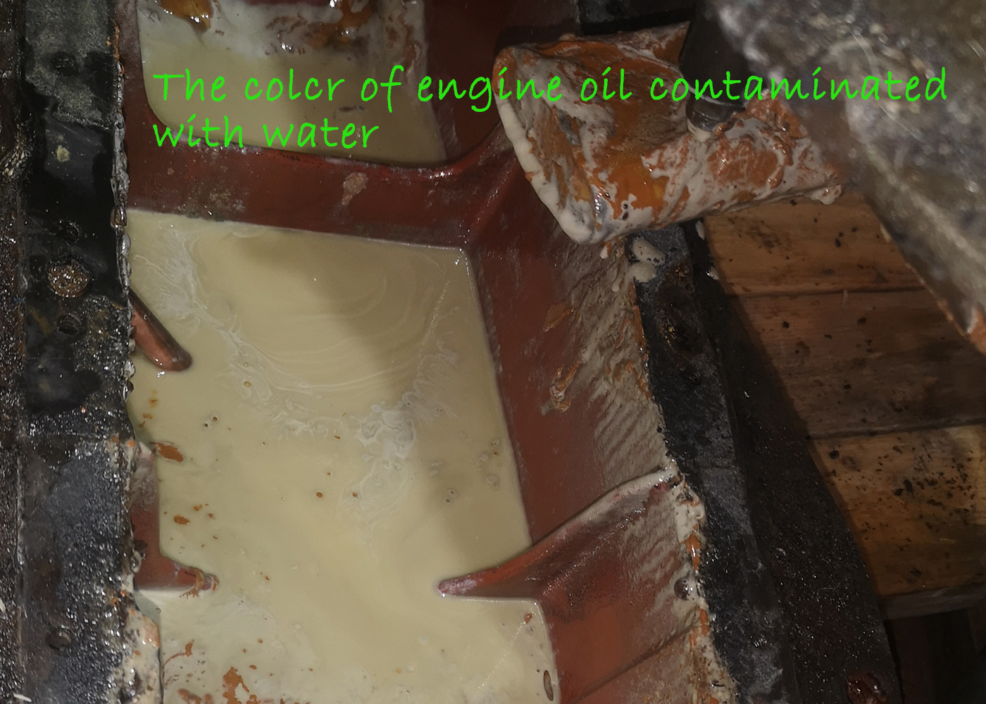 engien oil and water